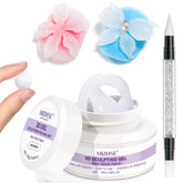 MIZHSE White 3D Gel sculpt bottle enables precise moldable nail art.