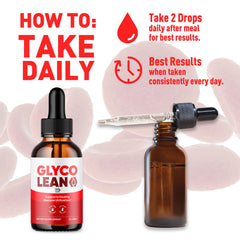 Front packaging of Glyco Lean Drops with clear branding