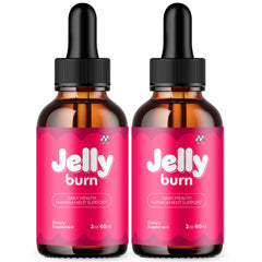 MJO Jelly Burn Drops bottle front view for daily wellness support.