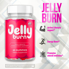 MJO Jelly Burn Gummies closeup reveals fruity texture and natural ingredients.