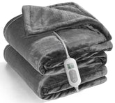 Mlivrom heated throw blanket front view on sofa for cozy warmth