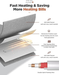 Mlivrom heated throw blanket removable controller enables easy washing