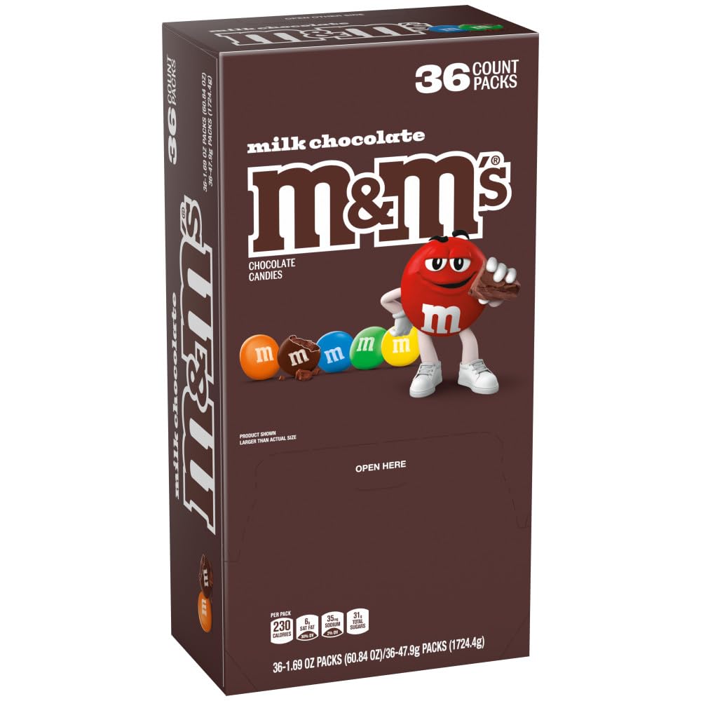 M&M'S Milk Chocolate bulk 36 bags for sharing at events.