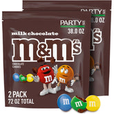 M&M's Milk Chocolate Candy two resealable 38 oz bags for easy party refills.