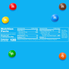 Close-up of colorful candy shells on M&M'S MINIS Milk Chocolate