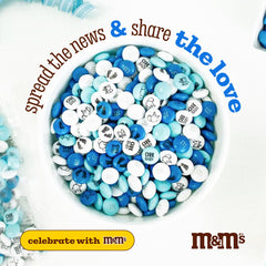 White and blue M&M'S mix ready for candy buffets and favors.