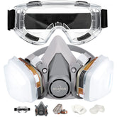 MOARON half-face cover front view shows a comfortable seal for painting and carpentry.