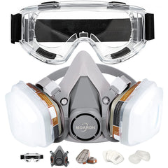 MOARON half-face cover front view shows a comfortable seal for painting and carpentry.