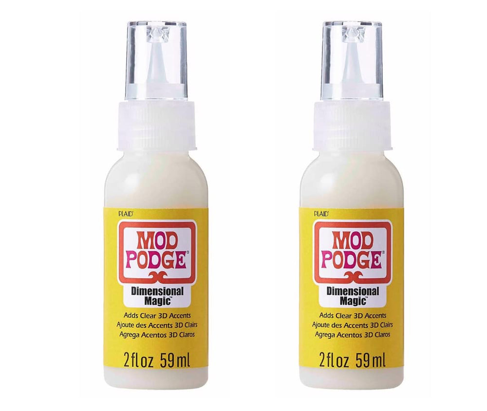 Mod Podge Dimensional Magic bottle front view showing clear gloss for crafts