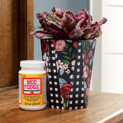 Mod Podge Matte on fabric for a smooth matte finish in decor