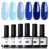 Modelones Baby-blue gel polish for easy at home manicures