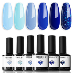 Modelones Baby-blue gel polish for easy at home manicures