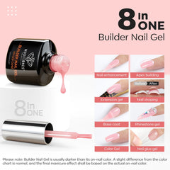 Modelones Builder Nail Gel apex-building application demonstrates precise length and strength.
