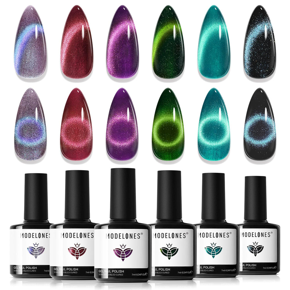 Modelones cat eye gel polish magnet effect for shimmering nails