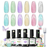Modelones gel nail polish set with six pastel jelly colors for versatile at-home manicures.