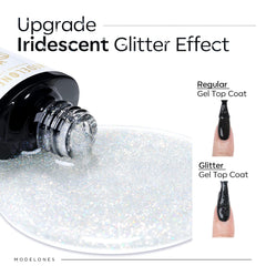 Modelones iridescent silver glitter layer adds versatile sparkle over any base color
