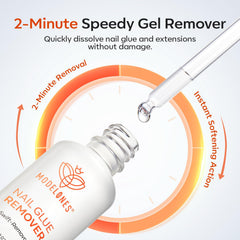 Modelones clear formula dissolves glue quickly without harming nails