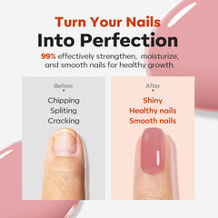 Modelones Nail Strengthener brush applying a thin, even layer for natural-looking coverage.
