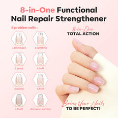 Modelones nails after treatment show healthier shine and natural tint.
