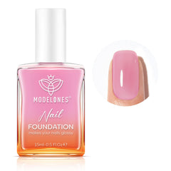 Modelones Nail Strengthener Jelly bottle close-up showing natural purple-pink shade and coverage