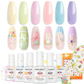 Modelones pastel light pink gel nail polish for soft, long-lasting manicure.