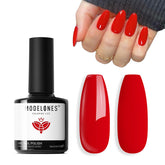 Modelones Red Gel Nail Polish in bright red for a salon-like home manicure.