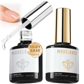 modelones silky base gel bottle for smooth, even coverage during at-home manicures.