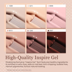 Modelones skin-tones six colors milky white bottle displays elegant shade for daily wear