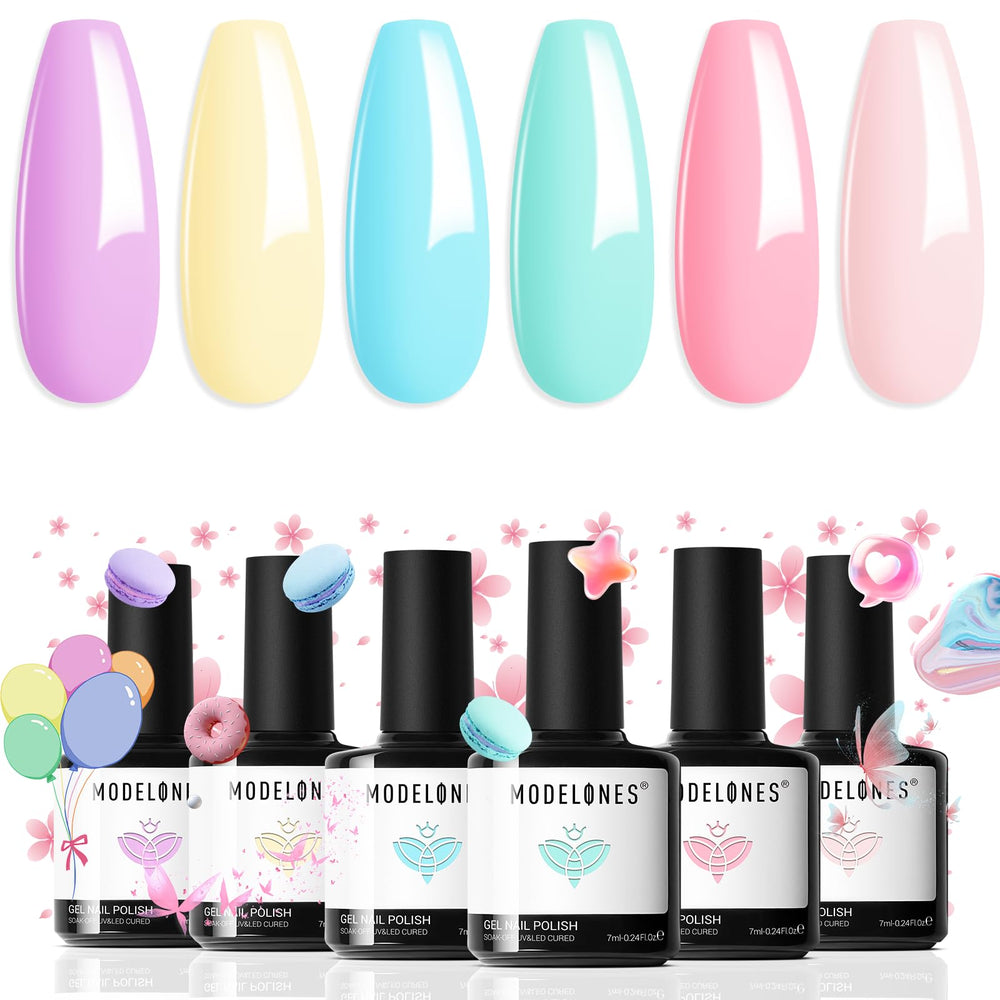 Modelones Spring gel nail polish pastel palette for at-home salon finish