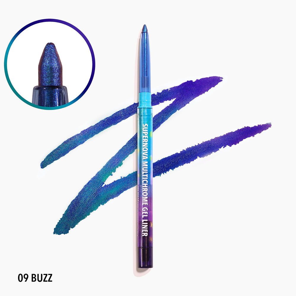 Moira Supernova Multichrome Gel Liner Buzz packaging—sleek and travel-ready for quick touch-ups.