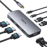 MOKiN 8-in-1 USB C docking station front view with multiple ports