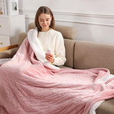 Molatink heated throw folded for quick, cozy warmth on chilly evenings.