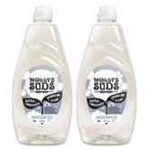 Molly's Suds liquid dish soap bottle with unscented formula safe for sensitive skin.