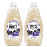 Molly's Suds Lavender bottle delivering grease-cutting power for sparkling dishes.