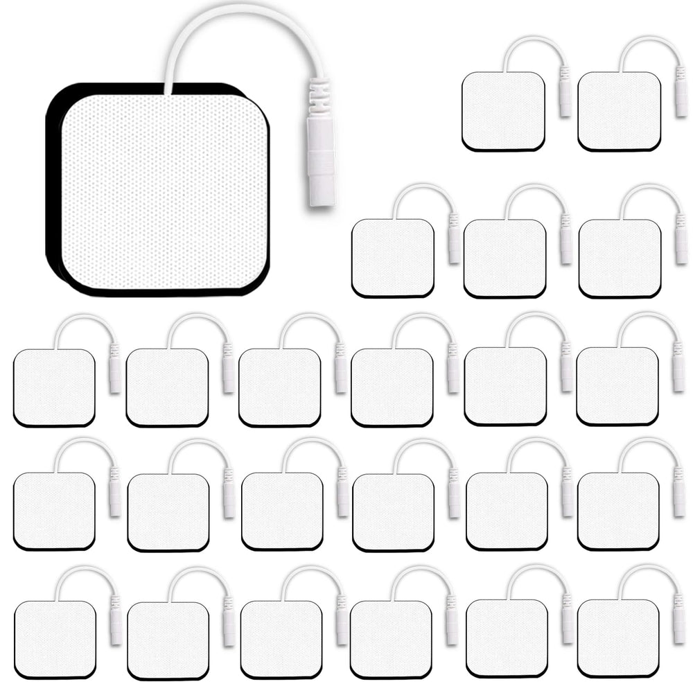Molufeibe SM Electrodes 24PCS pads 2x2 ready for reusable TENS sessions.