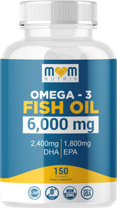 MOM NUTRIX Omega 3 bottle front with maximum EPA/DHA for heart and brain support