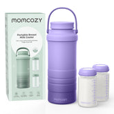 Momcozy 22oz portable cooler purple keeps milk cold for 24 hours on outings