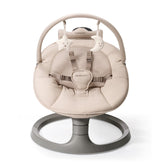 Momcozy 2-in-1 electric baby swing in khaki with versatile motions for calming babies