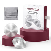 Momcozy 999 silver nursing cup with perforation design for breathable wear.