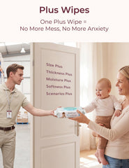 Momcozy wipes with pop-up lid design ensure easy reseal and freshness.