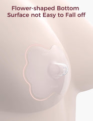 Momcozy flexible-petal edges close-up showing contouring comfort during nursing