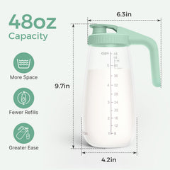 Momcozy Glass Breast Milk Pitcher heat-resistant design for safe hot transfers