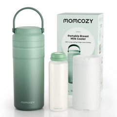 Momcozy portable breast milk cooler for travel keeps milk fresh on the go.