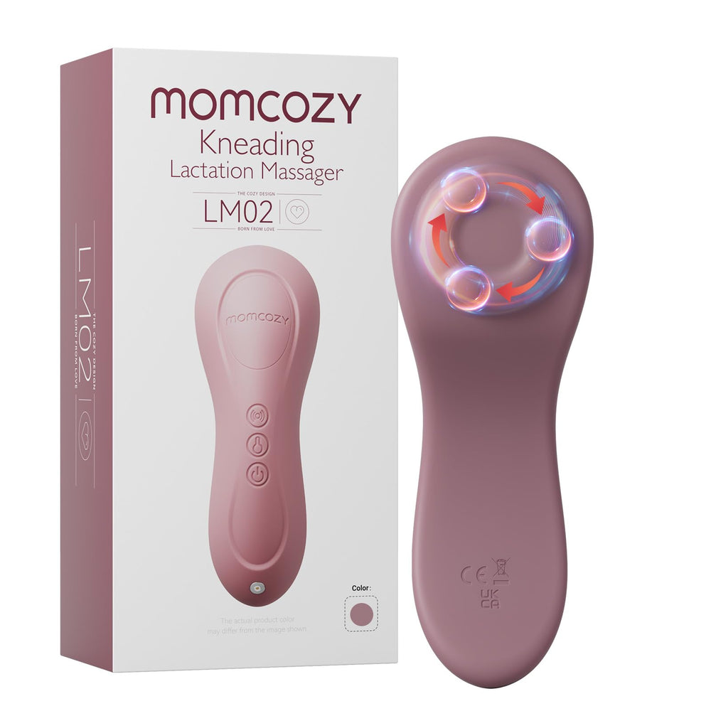 Momcozy rolling lactation massager front view for targeted relief during pumping.