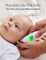 Momcozy thermometer in child mode provides safer readings for infants 0-3.