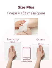 Momcozy wipe texture close-up showing rugged cleaning power