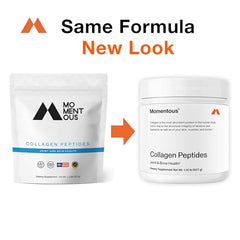 Momentous collagen peptides scoop shown for easy daily dosing and mixability