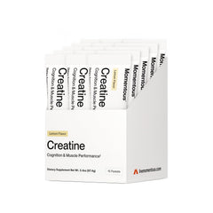 Momentous Creatine Lemon Powder bottle with NSF seal showing pure post-workout support