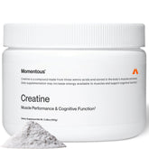 Momentous Creatine Monohydrate Powder bottle supports lean muscle and recovery.