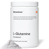 Momentous L-Glutamine Powder bottle label shows NSF Certified for Sport.
